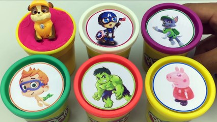 Cups Stacking Surprise Toys Paw Patrol Captain Ameriaca Hulk Peppa Pig Bubble Guppies for Kids