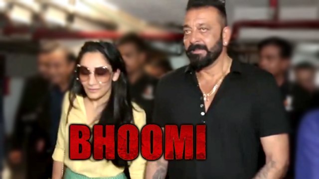 Sanjay Dutt Grand Entry With Wife Manyata Dutt And Sister Priya Dutt Bhoomi Trailer Launch