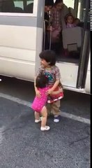 Cute little sister love her brother