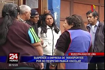 MML inhabilita a empresa de transportes por no respetar pasaje escolar