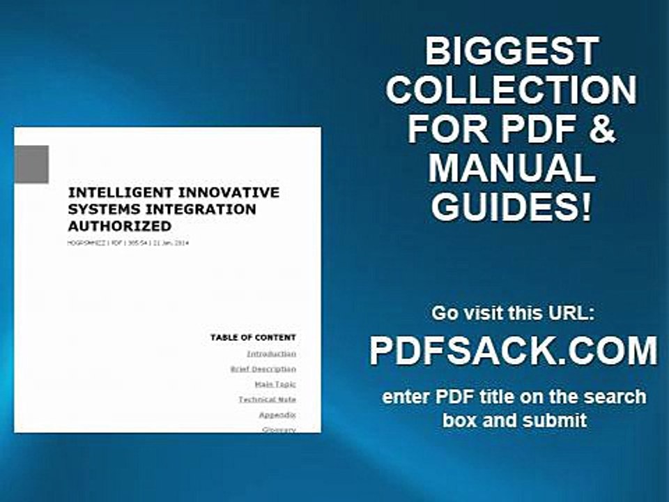 Intelligent Innovative Systems Integration Authorized