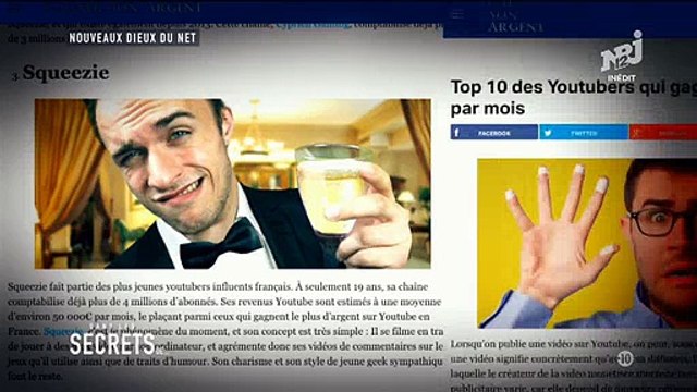 Dans les secrets des stars du Net sur NRJ12 révèle les salaires des principaux Youtubers français - VIDEO