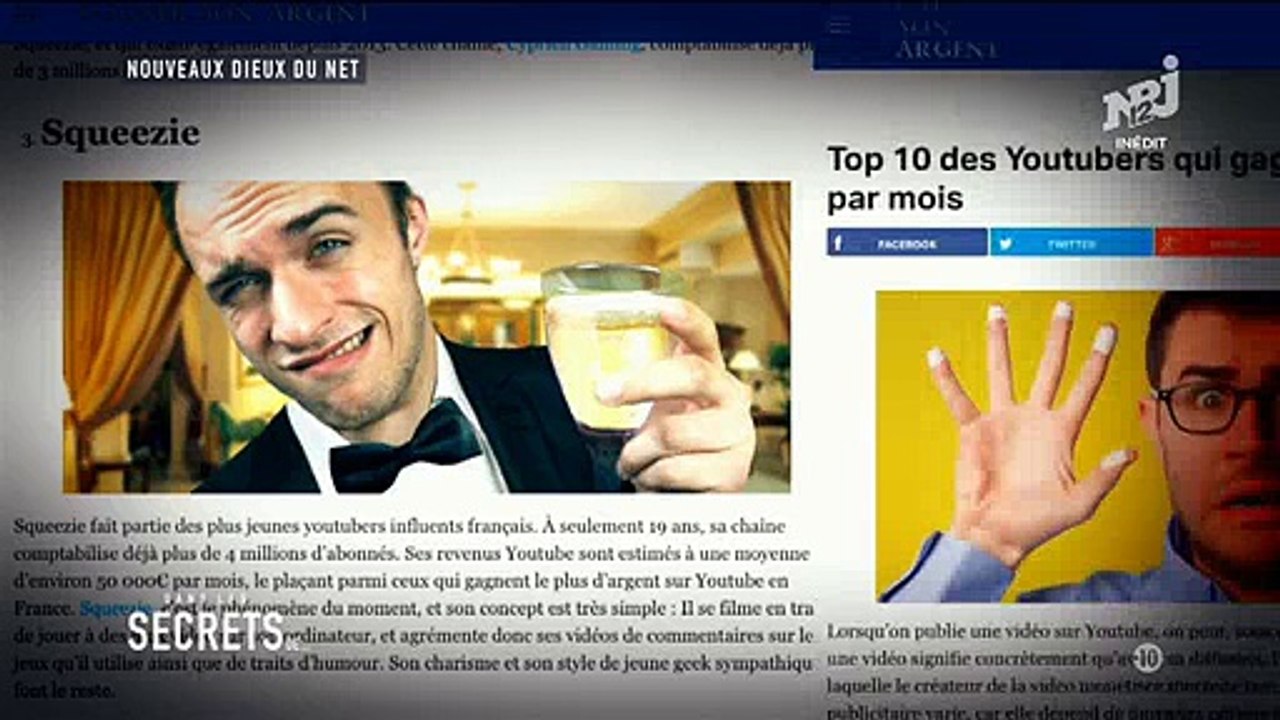 "Dans les secrets des stars du Net" sur NRJ12 révèle les salaires des principaux Youtubers français - VIDEO