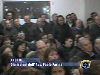 ANDRIA. Dimissioni dell'assessore Paolo Farina