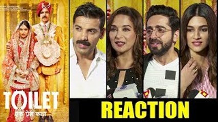 Celebreties Rection for Toilet-ek Prem Katha I Madhuri Dixit I John Abraham I Kriti Senon