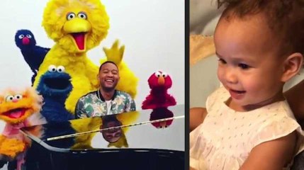 La fille de John Legend découvre une vidéo de son père à Sesame Street et c'est absolument craquant