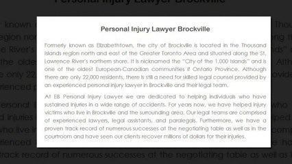Personal Injury Lawyer Brockville - EB Personal Injury Lawyer (800) 314-8169
