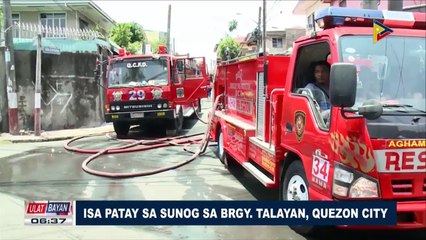 Isa patay sa sunog sa Brgy. Talayan, Quezon City