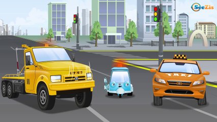 Ambulance Rescue in the City w Police Car and Tow Truck - New Kids Cartoon