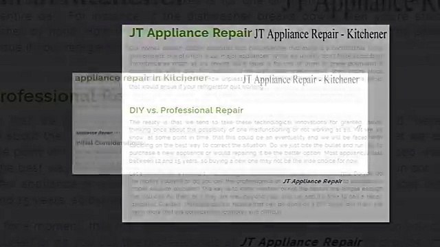 Appliance Repair In Kitchener ON - JT Appliance Repair (519) 957-2057