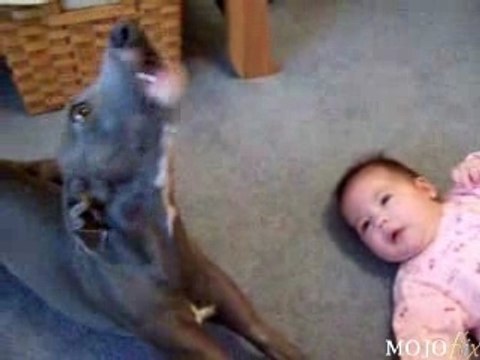 Ne pleure pas ! Regarde comme je sais chanter : wooooooo !