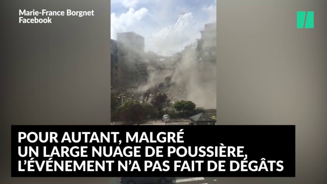 L'impressionnante destruction d'un immeuble, à quelques mètres seulement de la circulation