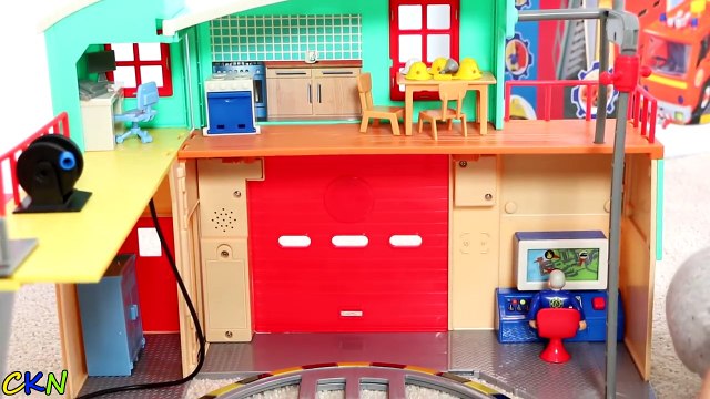 Fireman Sam Fire Station Jupiter Fire Truck Engine Toys Unboxing Fun Ckn Toys