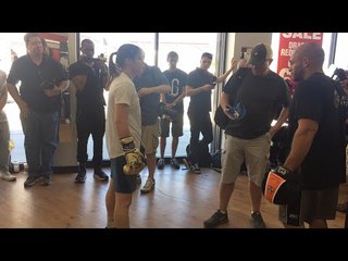 Katie Taylor and  Broner vs Garcia undercard workout -