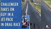 Dodge Challenger Takes On Guy In A Jet-Pack In A Drag Race