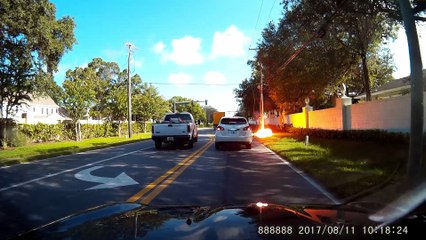 Power Line Sets Fire