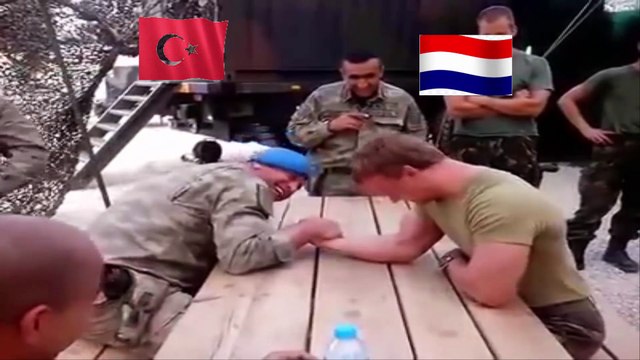 Turkish Soldier Vs Netherlands Soldier | Big Arm Wrestling