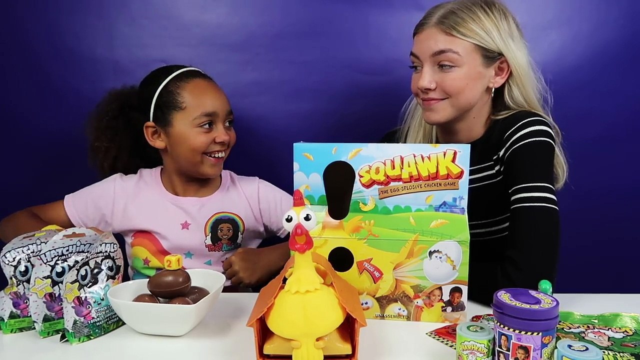 Squawk Chicken Toy Challenge Game Warheads extreme Sour Candy Kinder Surprise Eggs