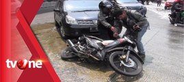 Oli Tumpah di Jalan Ibu Kota, Sejumlah Pemotor Alami Kecelakaan