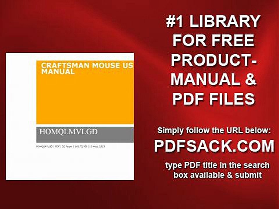 Craftsman Mouse User Manual