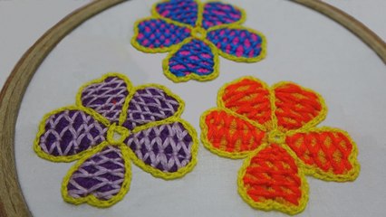 Hand Embroidery: Hand Stitch: Lattice Work