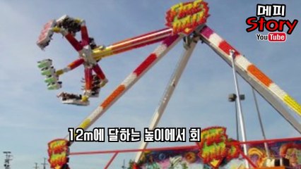 어제 미국에서 발생한 놀이기구 '파이어볼'을 타다가 사람들이 공중으로 날아간 사고