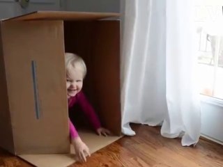 Funny Baby - Playing In Boxes - Boxes Become small House