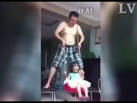 Funny Father become Swinging - Best Of Cute Baby and Daddy Moment