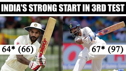 India vs Sri Lanka : KL Rahul, Shikhar Dhawan gives visitors a strong start | Oneindia News