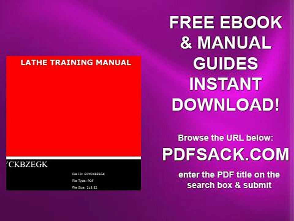 Lathe Training Manual