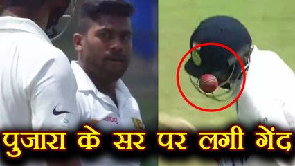 Cheteshwar Pujara gets hit in the head by ball, bowler provokes him । वनइंडिया हिंदी