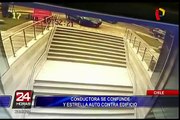 Chile: conductora se confunde y estrella su auto contra edificio