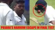 India vs Sri Lanka 3rd Test: Cheteshwar Pujara has narrow escape as ball hits head | Oneindia News