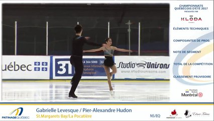 Championnats québécois d'été 2017 / Junior Couple Prog. Libre