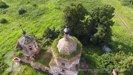 Аэросъемка Иоанно-Предтеченской церкви (Селенгуши, Татарстан)