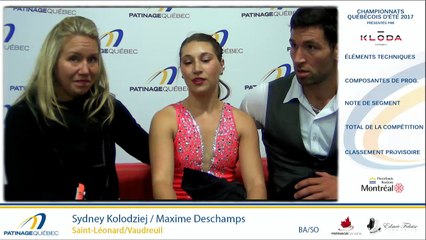 Championnats québécois d'été 2017 / Senior Couple prog. court