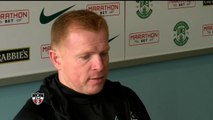 Neil Lennon after Hibs clinching Championship title