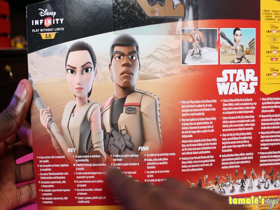 REY & FINN STAR WARS THE FORCE AWAKENS PLAY SET TWIN DISNEY INIFINITY FIGURES PLAY WITHOUT LIMITS, REVIEW + UNBOXING Toy
