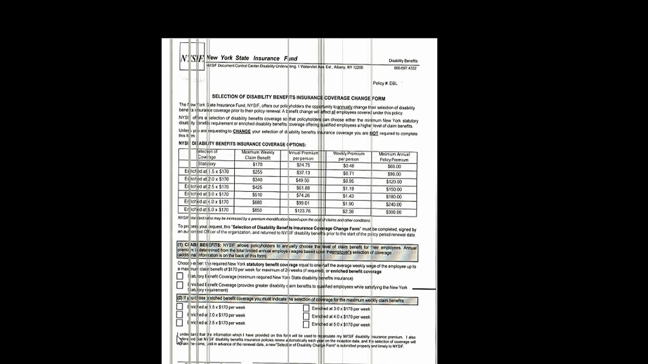 New York state insurance fund disability explanation