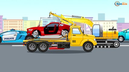 Coches de policia Para Niños. Policía persecución. Carros infantiles