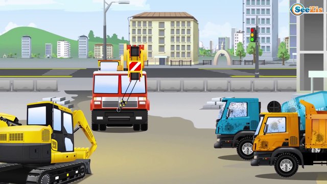 Tractors, Bulldozer and Trucks | Traktor, Ciężarówka i Spychacz - Wesoły Pracy | Samochody po polsku