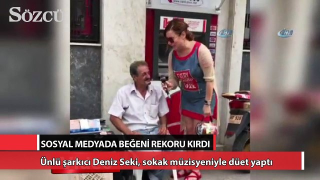 Deniz Seki, sokak müzisyeniyle düet yaptı