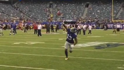 Odell Beckham spears BACKHANDED one-handed catch