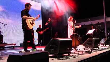 Edith Butler w Indian drummers at Grand Pre 2017 -