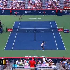 Roger Federer easily beats Peter Polansky 6-2, 6-1, in 54 minutes, to reach the last 16 in Montréal
