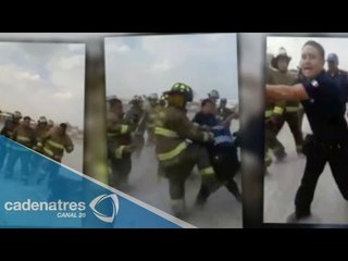 VIDEO: Enfrentamiento entre Policías y Bomberos en Iztapalapa
