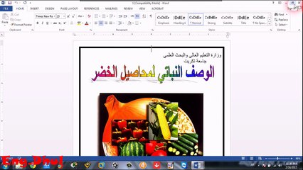 دورة تعليم اوفيس وورد 2013 // حلقة 13 قسم الاول // وجهه (انسرت) لنكات وهيدر فوتر