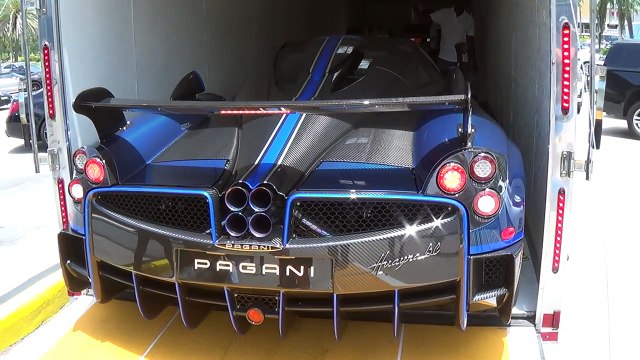 Pagani Huayra BC Macchina Volante 'flying machine' Blue BEAST delivery to Pagani Miami
