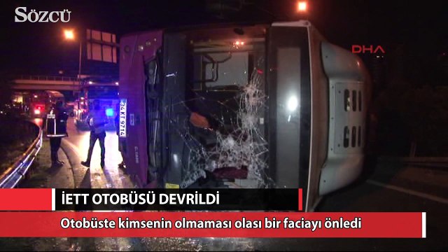 Ümraniye'de İETT otobüsü devrildi