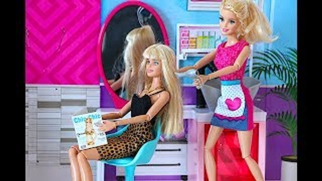 Barbie Doll Hair Style Salon - Playing baby doll DYI Hair Cut Toys